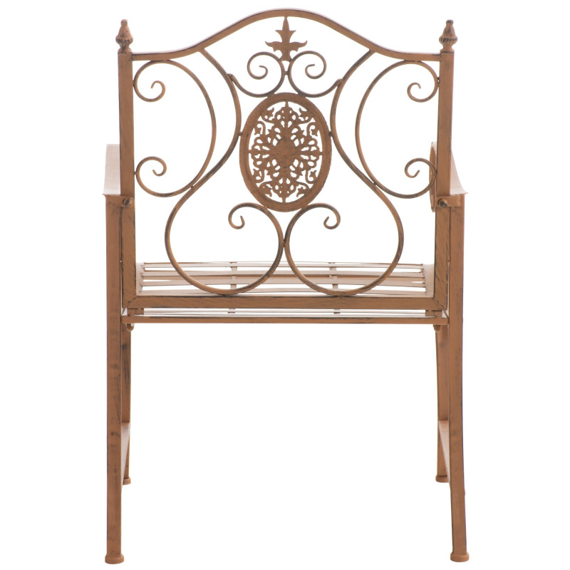 Fauteuil de table extérieur en Fer forgé Marron Vieilli Elyval - 3