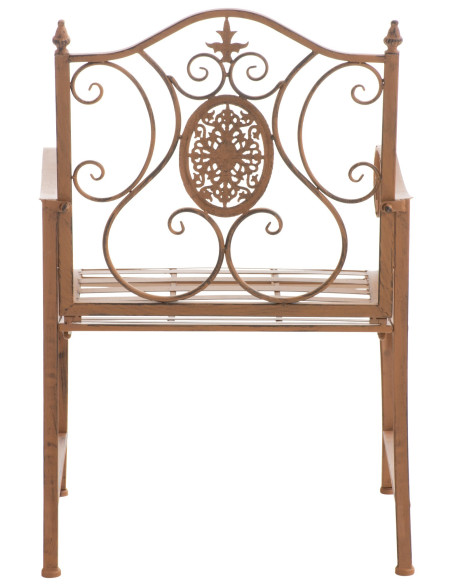 Fauteuil de table extérieur en Fer forgé Marron Vieilli Elyval - 3