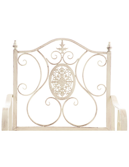 Fauteuil de table extérieur en Fer forgé Blanc crème Vieilli Elyval - 3