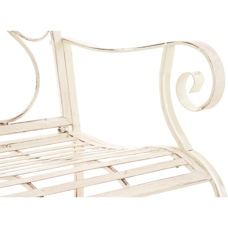 Fauteuil de table extérieur en Fer forgé Blanc crème Vieilli Elyval - 4