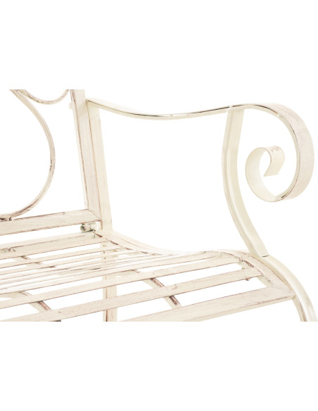 Fauteuil de table extérieur en Fer forgé Blanc crème Vieilli Elyval - 4