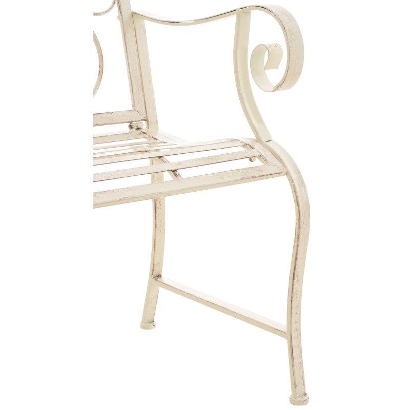 Fauteuil de table extérieur en Fer forgé Blanc crème Vieilli Elyval - 5