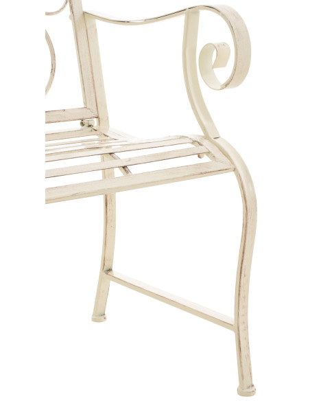 Fauteuil de table extérieur en Fer forgé Blanc crème Vieilli Elyval - 5