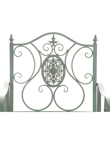 Fauteuil de table extérieur en Fer forgé Vert Vieilli Elyval - 5