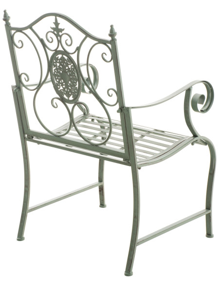 Fauteuil de table extérieur en Fer forgé Vert Vieilli Elyval - 2