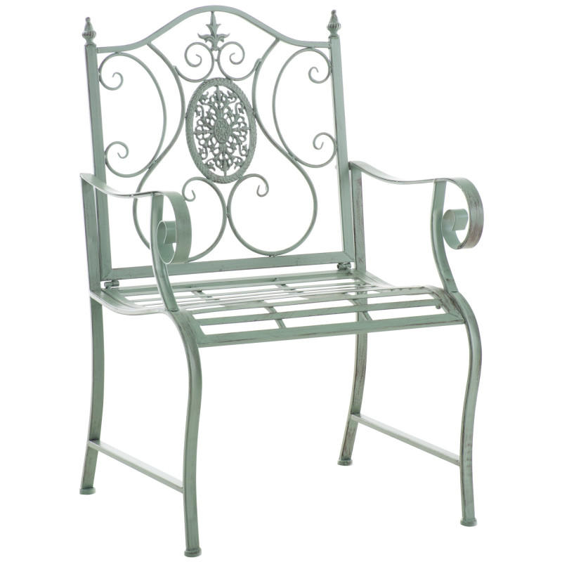 Fauteuil de table extérieur en Fer forgé Vert Vieilli Elyval - 1