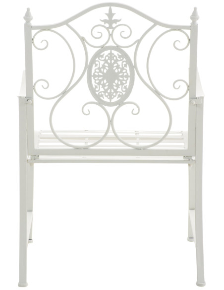 Fauteuil de table extérieur en Fer forgé Blanc Elyval - 3