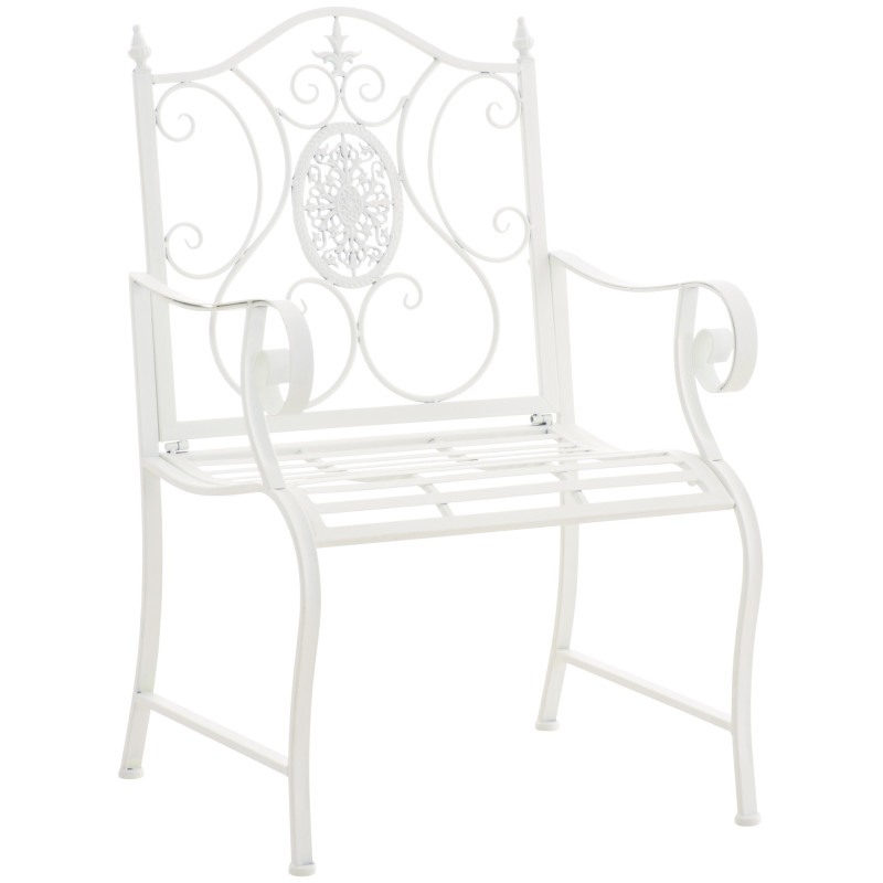 Fauteuil de table extérieur en Fer forgé Blanc Elyval - 1