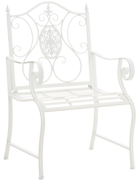 Fauteuil de table extérieur en Fer forgé Blanc Elyval - 1