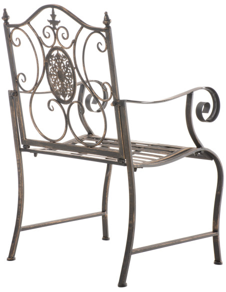 Fauteuil de table extérieur en Fer forgé Bronze Elyval - 3