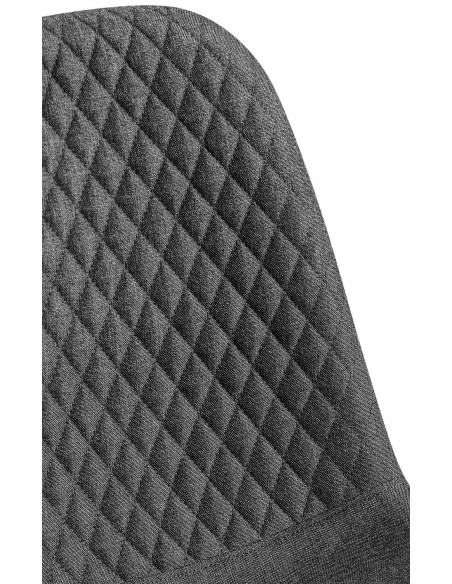 Chaise moderne Dossier matelassé en Tissu Gris foncé Métal Noir Silvia - 5