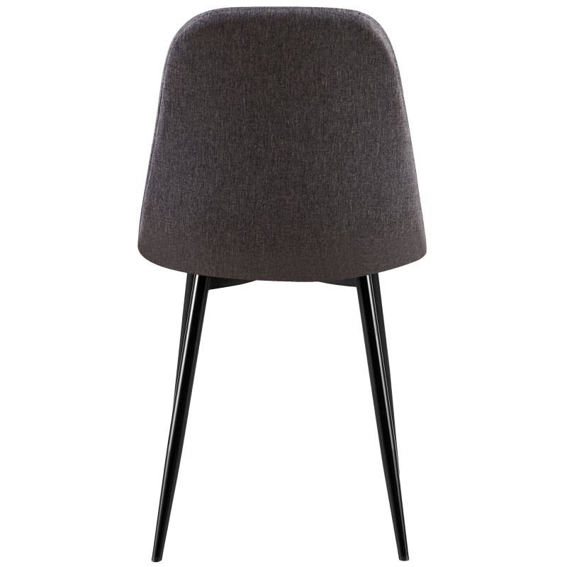 Chaise moderne Dossier matelassé en Tissu Gris foncé Métal Noir Silvia - 3