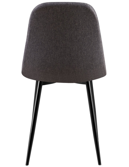 Chaise moderne Dossier matelassé en Tissu Gris foncé Métal Noir Silvia - 3