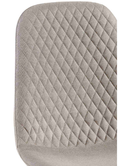 Chaise moderne Dossier matelassé en Tissu Gris Métal Noir Silvia - 4