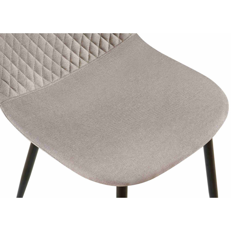 Chaise moderne Dossier matelassé en Tissu Gris Métal Noir Silvia - 5