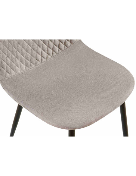 Chaise moderne Dossier matelassé en Tissu Gris Métal Noir Silvia - 5