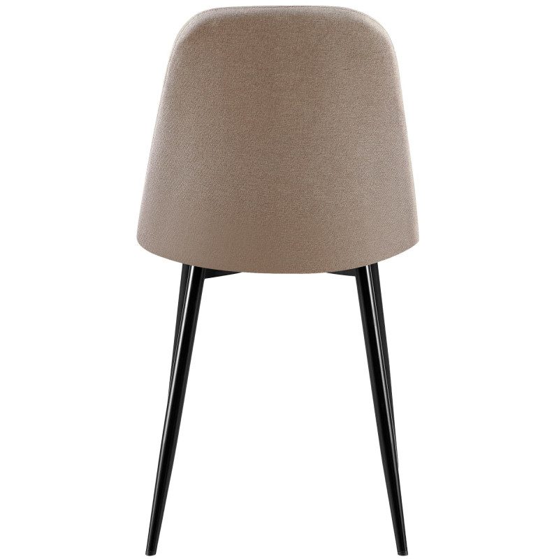 Chaise moderne Dossier matelassé en Tissu Gris Métal Noir Silvia - 3