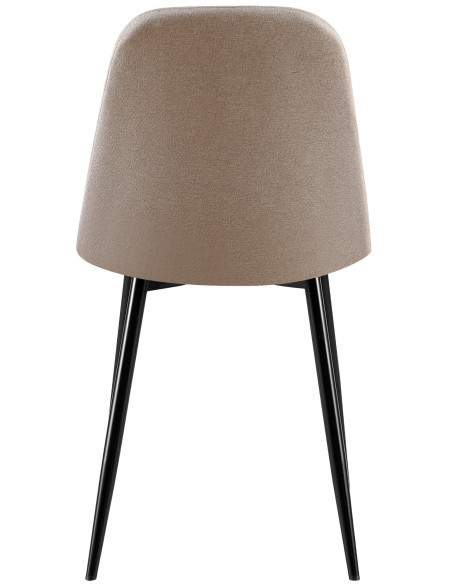 Chaise moderne Dossier matelassé en Tissu Gris Métal Noir Silvia - 3