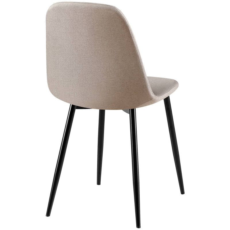 Chaise moderne Dossier matelassé en Tissu Gris Métal Noir Silvia - 2