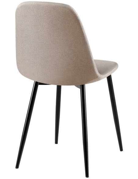 Chaise moderne Dossier matelassé en Tissu Gris Métal Noir Silvia - 2