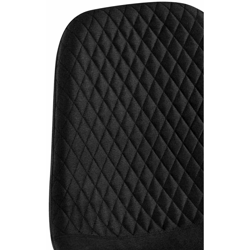 Chaise moderne Dossier matelassé en Tissu Noir Métal Noir Silvia - 4