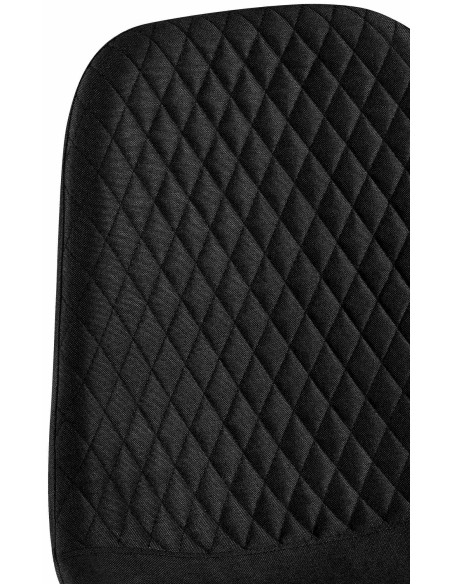 Chaise moderne Dossier matelassé en Tissu Noir Métal Noir Silvia - 4