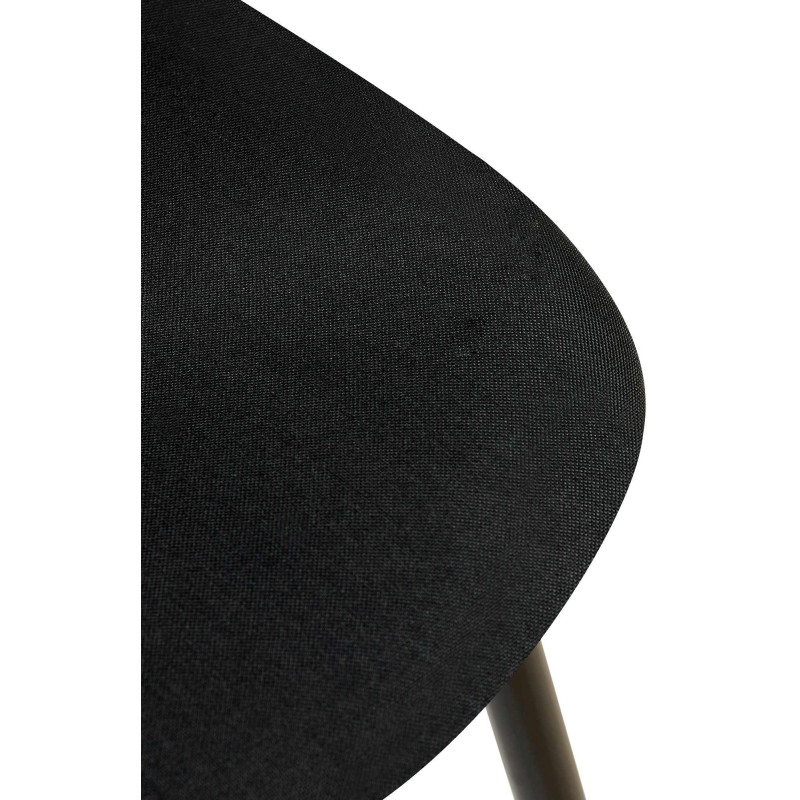 Chaise moderne Dossier matelassé en Tissu Noir Métal Noir Silvia - 5