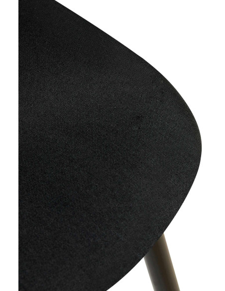 Chaise moderne Dossier matelassé en Tissu Noir Métal Noir Silvia - 5
