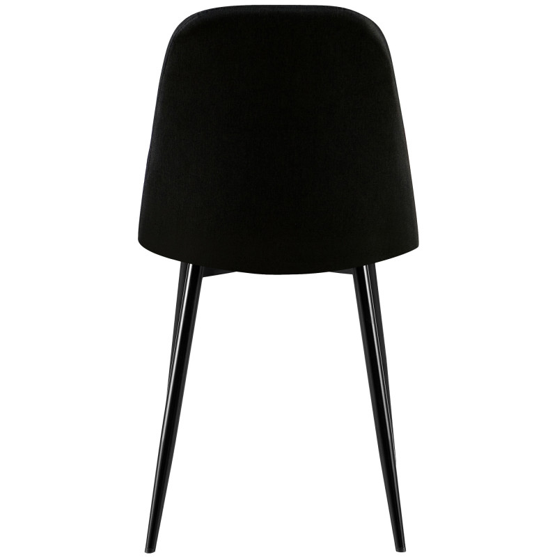 Chaise moderne Dossier matelassé en Tissu Noir Métal Noir Silvia - 3