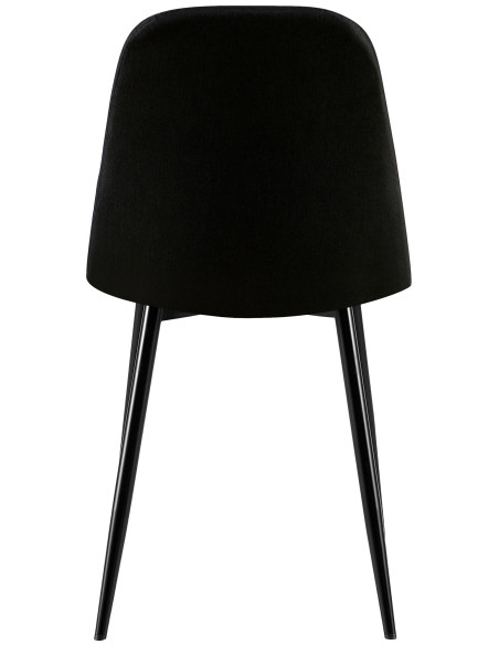 Chaise moderne Dossier matelassé en Tissu Noir Métal Noir Silvia - 3