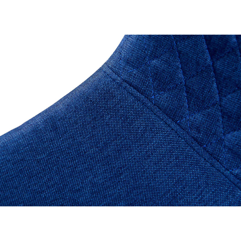 Chaise moderne Dossier matelassé en Tissu Bleu Métal Noir Silvia - 5