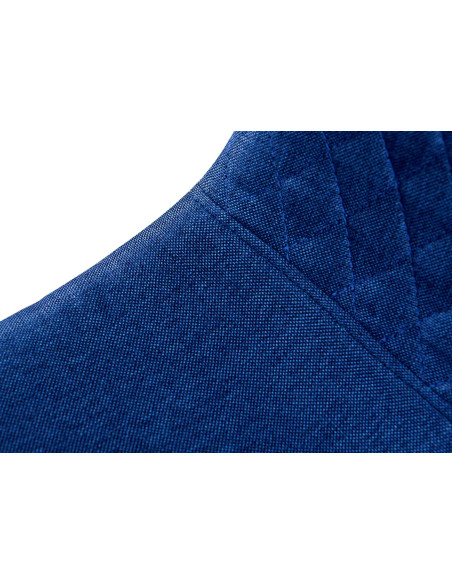 Chaise moderne Dossier matelassé en Tissu Bleu Métal Noir Silvia - 5