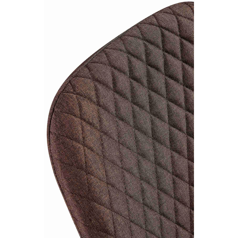 Chaise moderne Dossier matelassé en Tissu Marron Métal Noir Silvia  - 4