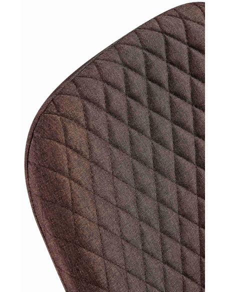 Chaise moderne Dossier matelassé en Tissu Marron Métal Noir Silvia  - 4