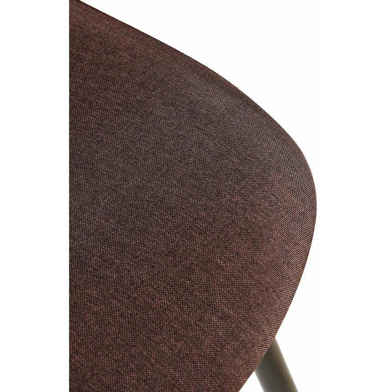 Chaise moderne Dossier matelassé en Tissu Marron Métal Noir Silvia  - 5