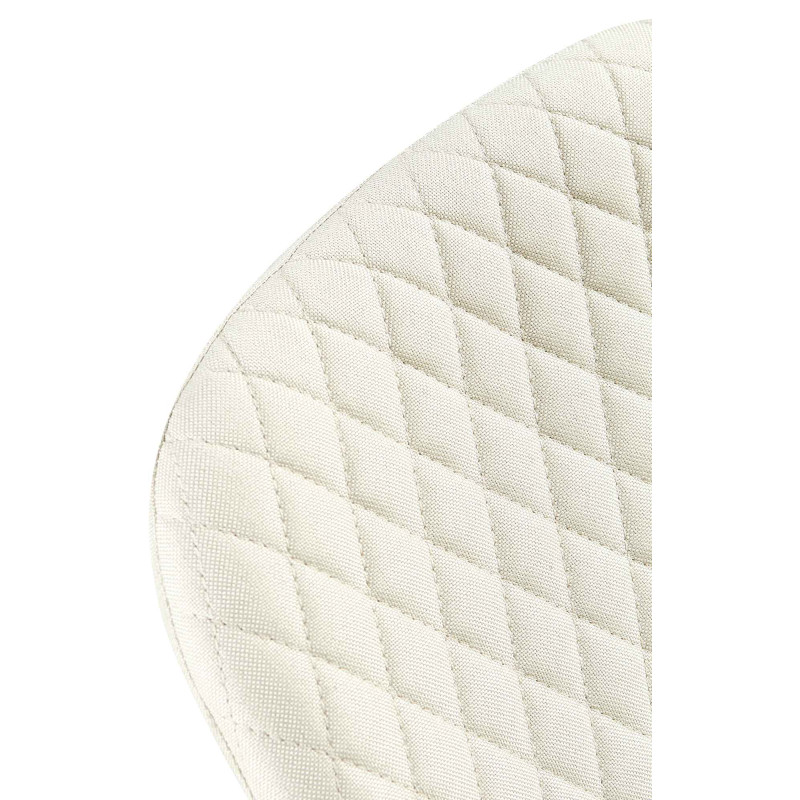 Chaise moderne Dossier matelassé en Tissu Blanc crème Métal Noir Silvia - 4