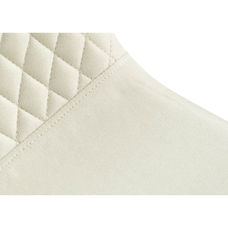 Chaise moderne Dossier matelassé en Tissu Blanc crème Métal Noir Silvia - 5