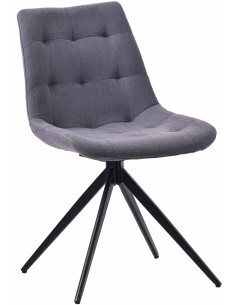 Chaise pivotante moderne en Tissu Gris foncé Métal Noir Cylori - 1