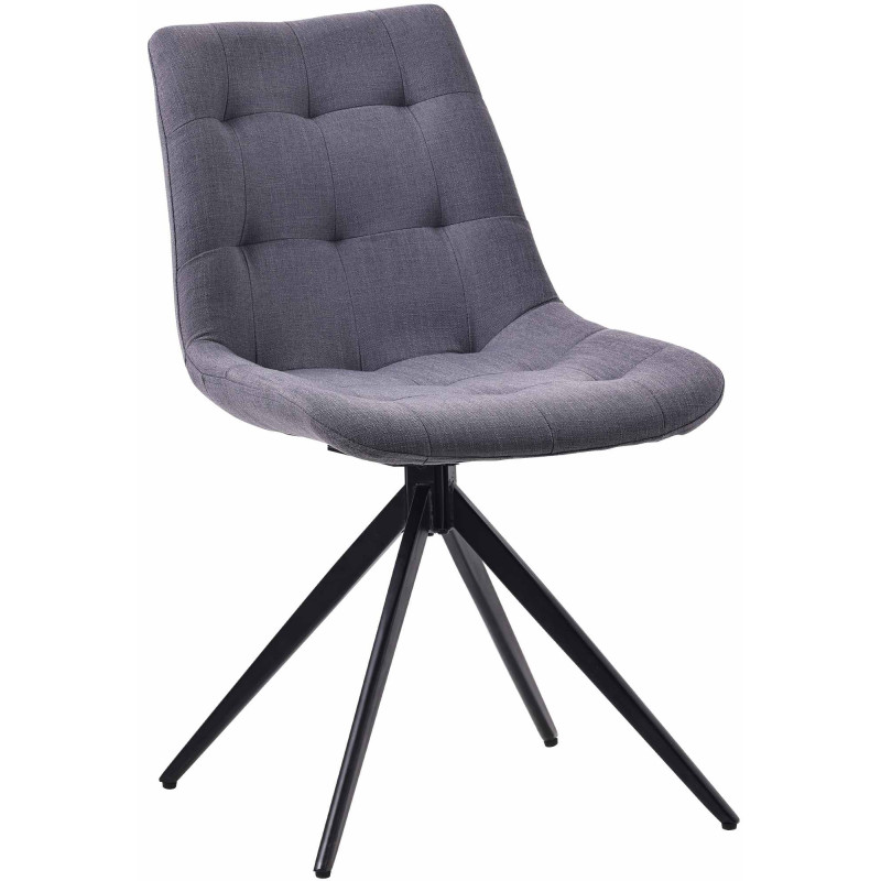 Chaise pivotante moderne en Tissu Gris foncé Métal Noir Cylori - 1
