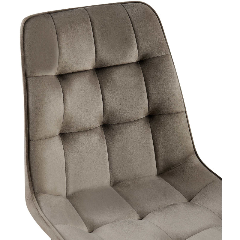 Chaise moderne capitonnée en Velours Anthracite Métal Noir Lorveth - 3