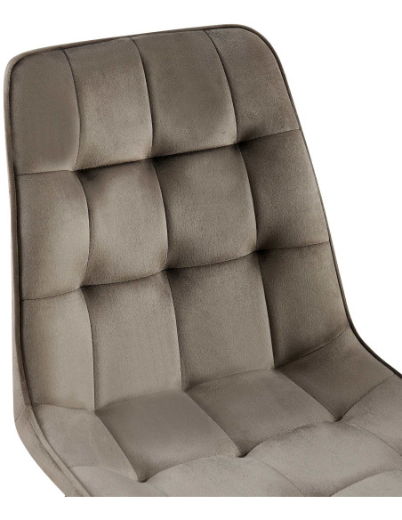 Chaise moderne capitonnée en Velours Anthracite Métal Noir Lorveth - 3