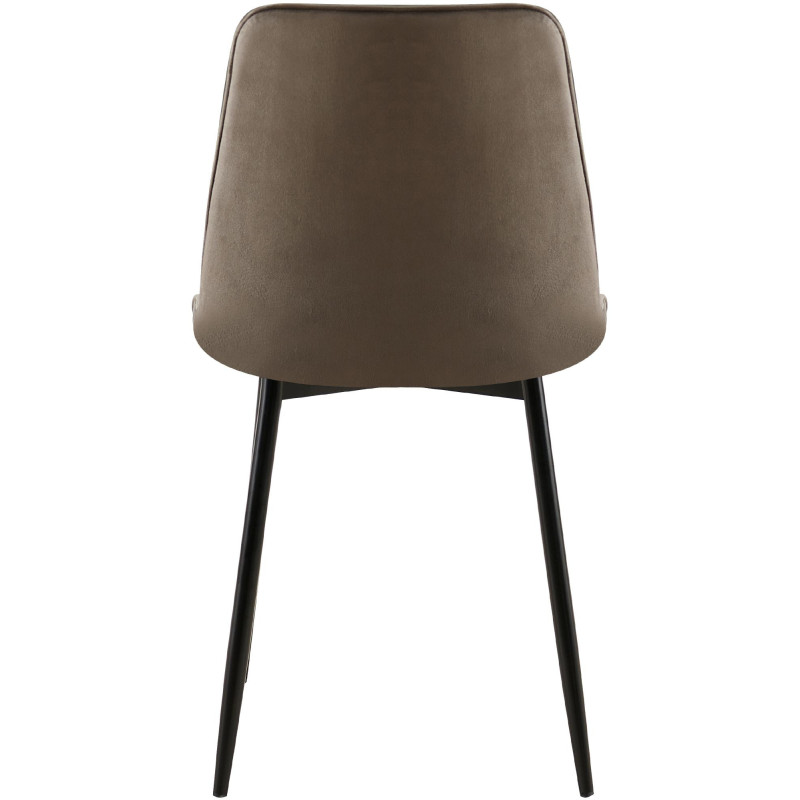 Chaise moderne capitonnée en Velours Anthracite Métal Noir Lorveth - 5