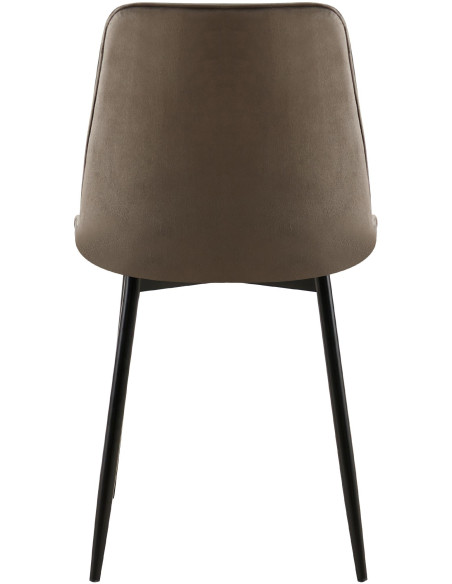 Chaise moderne capitonnée en Velours Anthracite Métal Noir Lorveth - 5