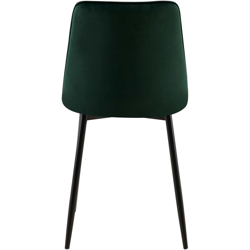 Chaise moderne capitonnée en Velours Vert Métal Noir Lorveth - 5