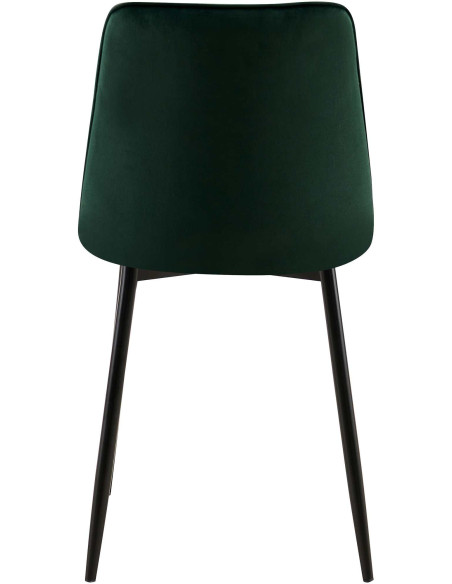Chaise moderne capitonnée en Velours Vert Métal Noir Lorveth - 5
