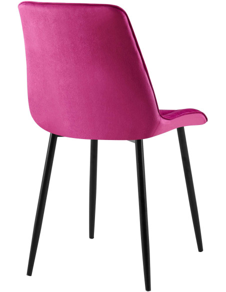 Chaise moderne capitonnée en Velours Lilas Métal Noir Lorveth - 2