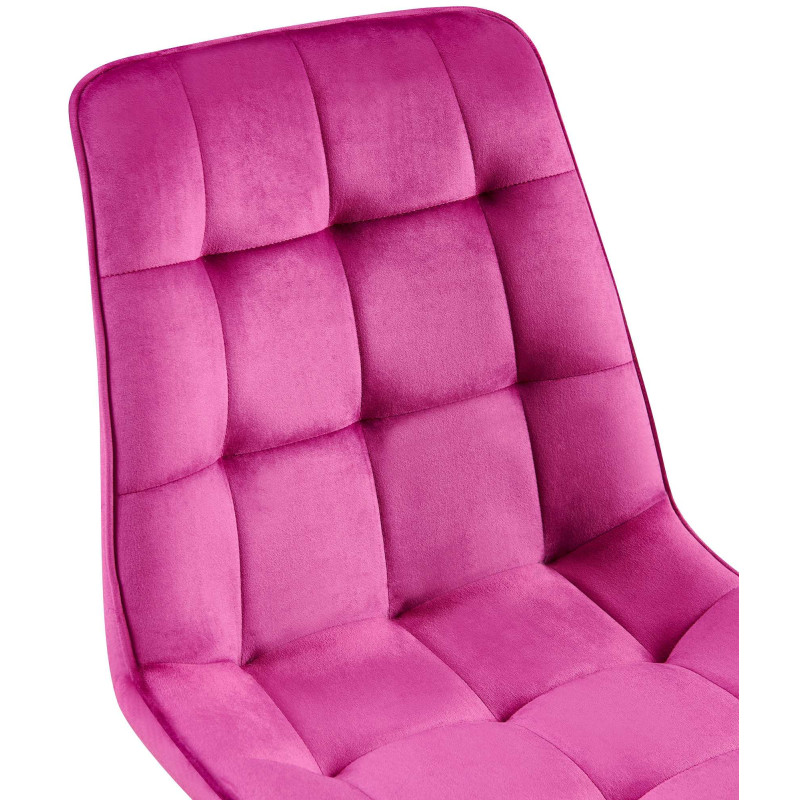 Chaise moderne capitonnée en Velours Lilas Métal Noir Lorveth - 3