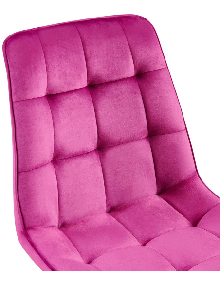 Chaise moderne capitonnée en Velours Lilas Métal Noir Lorveth - 3