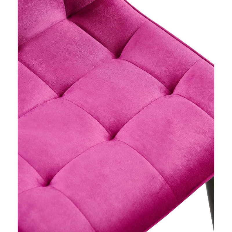 Chaise moderne capitonnée en Velours Lilas Métal Noir Lorveth - 4