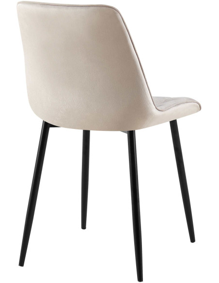 Chaise moderne capitonnée en Velours Gris Métal Noir Lorveth - 2